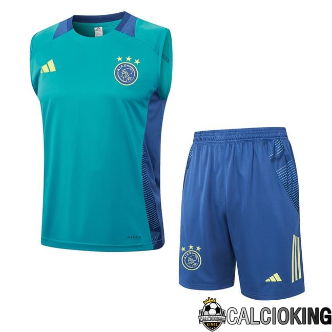Comprare Maglia Calcio 2024 2025 2026 Personalizzazione,Tuta Da Calcio,Maglie De Calcio Retro Online | Canotta Allenamento AFC Ajax + Pantaloncini Blu 2024/2025