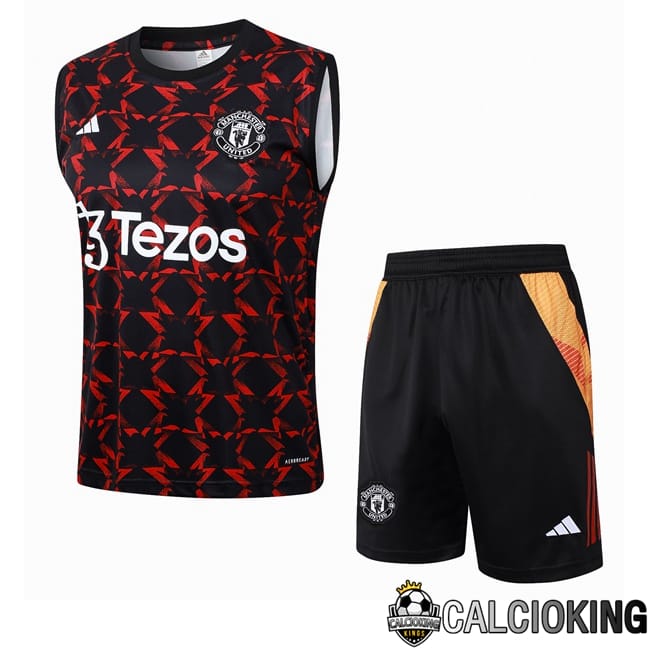 Comprare Maglia Calcio 2024 2025 2026 Personalizzazione,Tuta Da Calcio,Maglie De Calcio Retro Online | Canotta Allenamento Manchester United + Pantaloncini Rosso 2024/2025