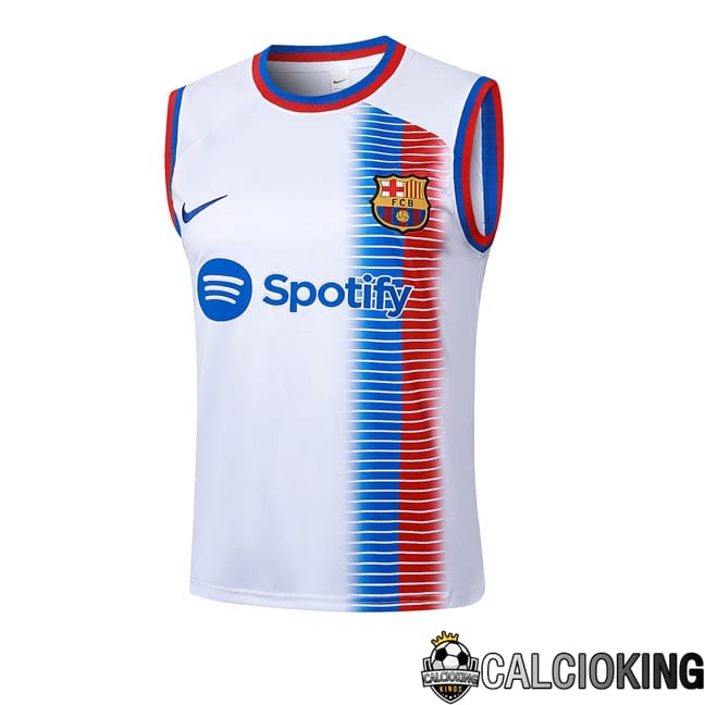 Comprare Maglia Calcio 2024 2025 2026 Personalizzazione,Tuta Da Calcio,Maglie De Calcio Retro Online | Canotta Allenamento FC Barcellona Bianco 2024/2025