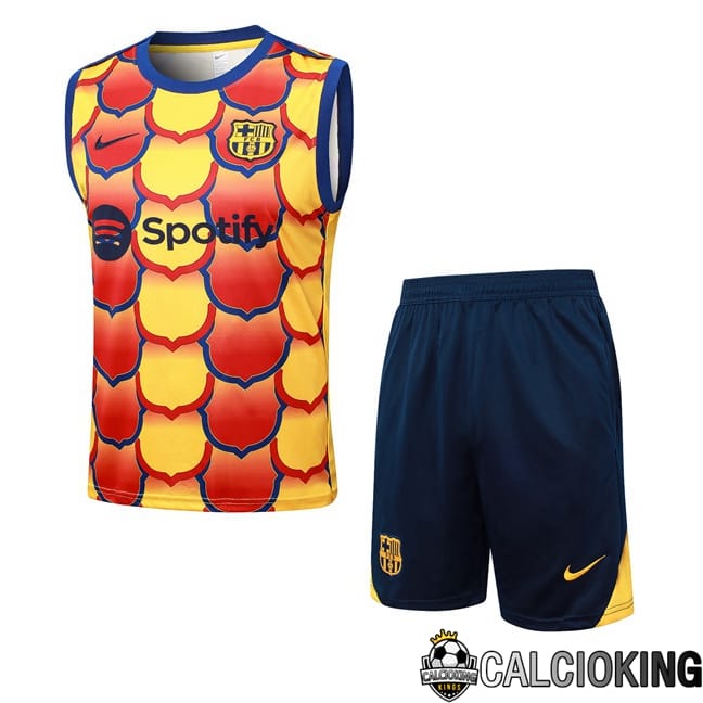 Comprare Maglia Calcio 2024 2025 2026 Personalizzazione,Tuta Da Calcio,Maglie De Calcio Retro Online | Canotta Allenamento FC Barcellona + Pantaloncini Giallo 2024/2025