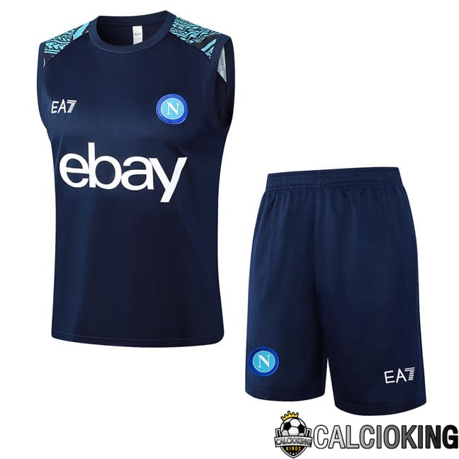 Comprare Maglia Calcio 2024 2025 2026 Personalizzazione,Tuta Da Calcio,Maglie De Calcio Retro Online | Canotta Allenamento SSC Napoli + Pantaloncini Blu Reale 2024/2025