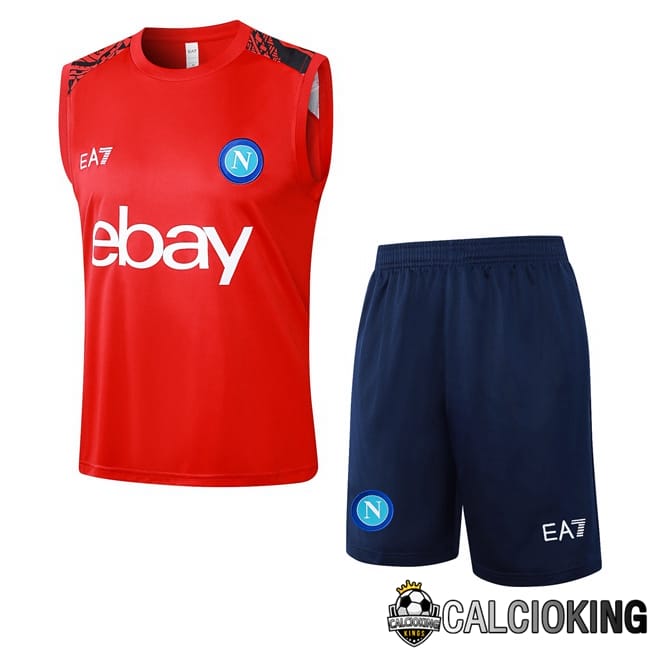 Comprare Maglia Calcio 2024 2025 2026 Personalizzazione,Tuta Da Calcio,Maglie De Calcio Retro Online | Canotta Allenamento SSC Napoli + Pantaloncini Rosso 2024/2025