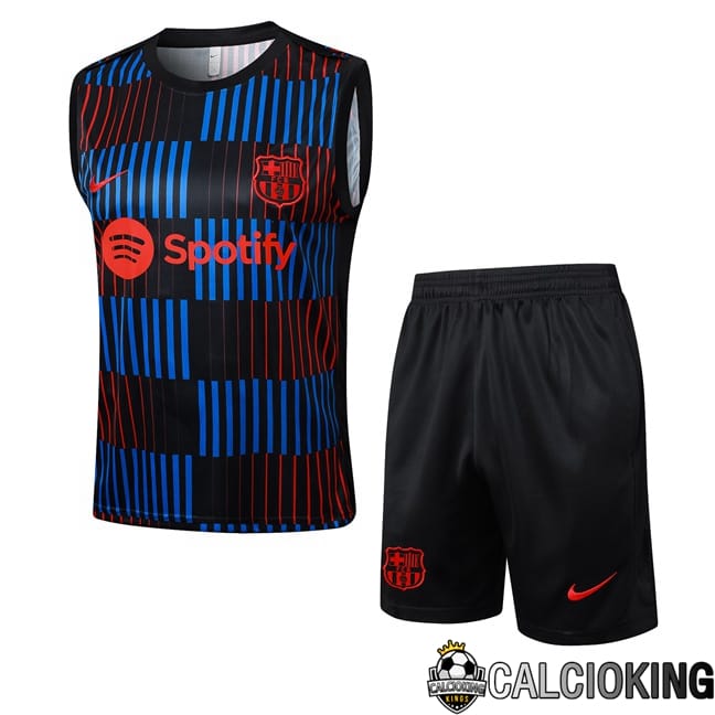 Comprare Maglia Calcio 2024 2025 2026 Personalizzazione,Tuta Da Calcio,Maglie De Calcio Retro Online | Canotta Allenamento FC Barcellona + Pantaloncini Blu Rosso Nero 2024/2025