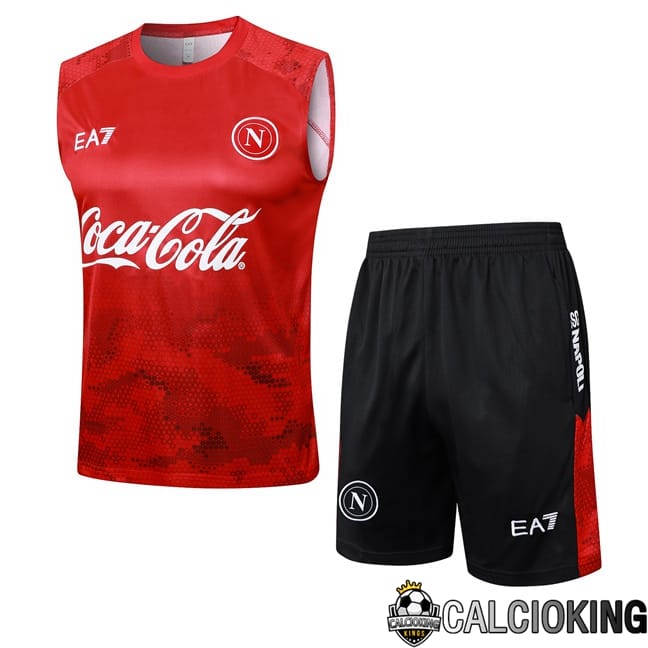 Comprare Maglia Calcio 2024 2025 2026 Personalizzazione,Tuta Da Calcio,Maglie De Calcio Retro Online | Canotta Allenamento SSC Napoli + Pantaloncini Rosso 2024/2025