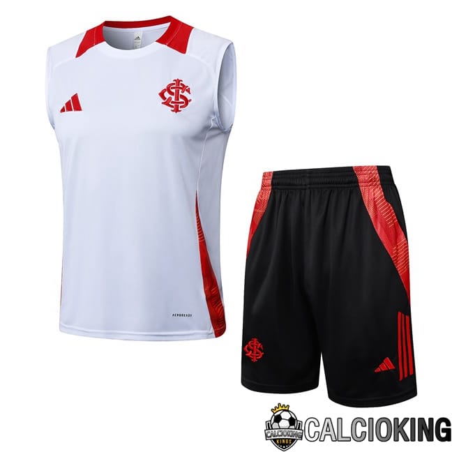 Comprare Maglia Calcio 2024 2025 2026 Personalizzazione,Tuta Da Calcio,Maglie De Calcio Retro Online | Canotta Allenamento SC Internacional + Pantaloncini Bianco 2025/2026