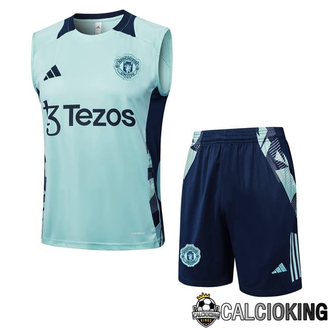 Comprare Maglia Calcio 2024 2025 2026 Personalizzazione,Tuta Da Calcio,Maglie De Calcio Retro Online | Canotta Allenamento Manchester United + Pantaloncini Verde 2025/2026