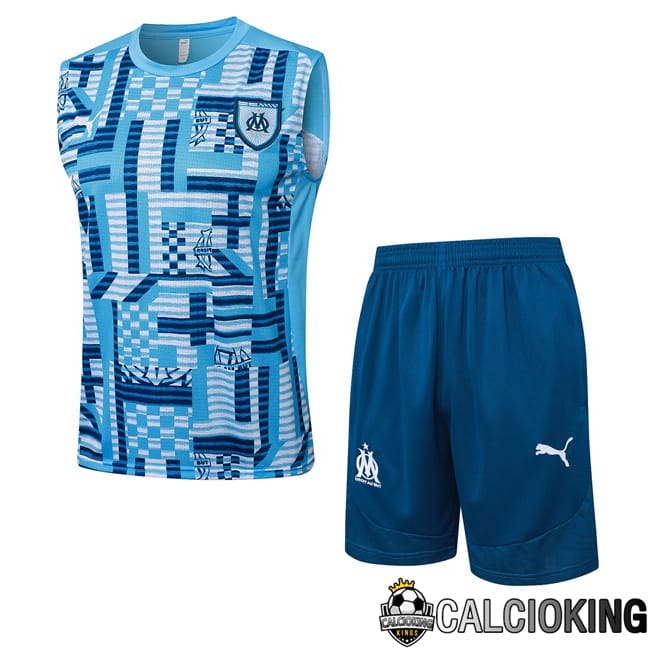 Comprare Maglia Calcio 2024 2025 2026 Personalizzazione,Tuta Da Calcio,Maglie De Calcio Retro Online | Canotta Allenamento Marsiglia OM + Pantaloncini Blu 2025/2026