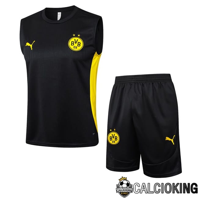 Comprare Maglia Calcio 2024 2025 2026 Personalizzazione,Tuta Da Calcio,Maglie De Calcio Retro Online | Canotta Allenamento Dortmund BVB + Pantaloncini Nero 2025/2026
