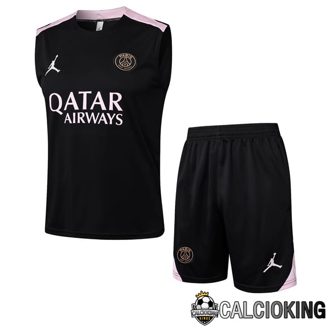 Comprare Maglia Calcio 2024 2025 2026 Personalizzazione,Tuta Da Calcio,Maglie De Calcio Retro Online | Canotta Allenamento Jordan Paris PSG + Pantaloncini Nero 2025/2026
