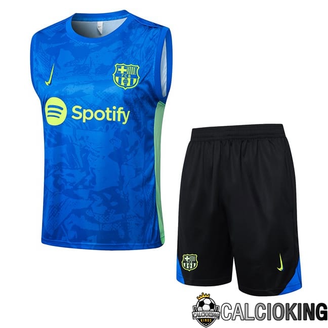 Comprare Maglia Calcio 2024 2025 2026 Personalizzazione,Tuta Da Calcio,Maglie De Calcio Retro Online | Canotta Allenamento FC Barcellona + Pantaloncini Blu 2025/2026