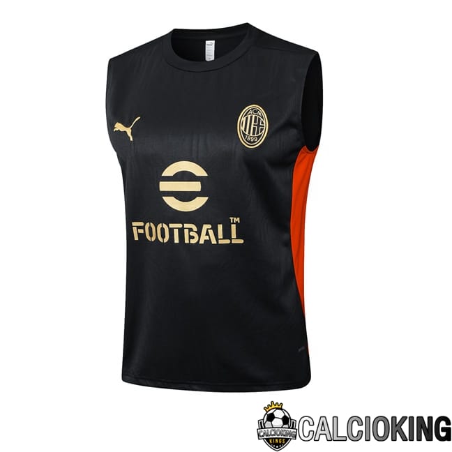 Comprare Maglia Calcio 2024 2025 2026 Personalizzazione,Tuta Da Calcio,Maglie De Calcio Retro Online | Canotta Allenamento AC Milan Nero 2025/2026