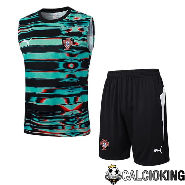 Comprare Maglia Calcio 2024 2025 2026 Personalizzazione,Tuta Da Calcio,Maglie De Calcio Retro Online | Canotta Allenamento Portogallo + Pantaloncini Nero Verde 2025/2026