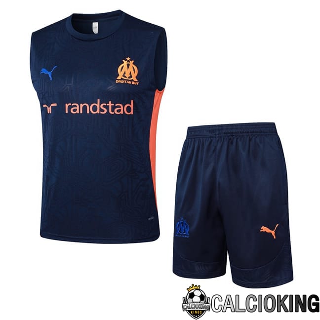 Comprare Maglia Calcio 2024 2025 2026 Personalizzazione,Tuta Da Calcio,Maglie De Calcio Retro Online | Canotta Allenamento Marsiglia OM + Pantaloncini Blu Reale 2025/2026