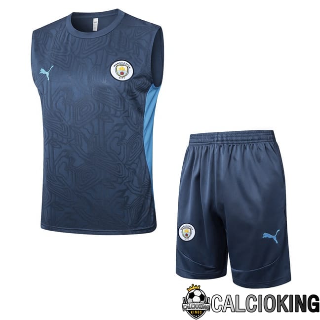 Comprare Maglia Calcio 2024 2025 2026 Personalizzazione,Tuta Da Calcio,Maglie De Calcio Retro Online | Canotta Allenamento Manchester City + Pantaloncini Blu 2025/2026