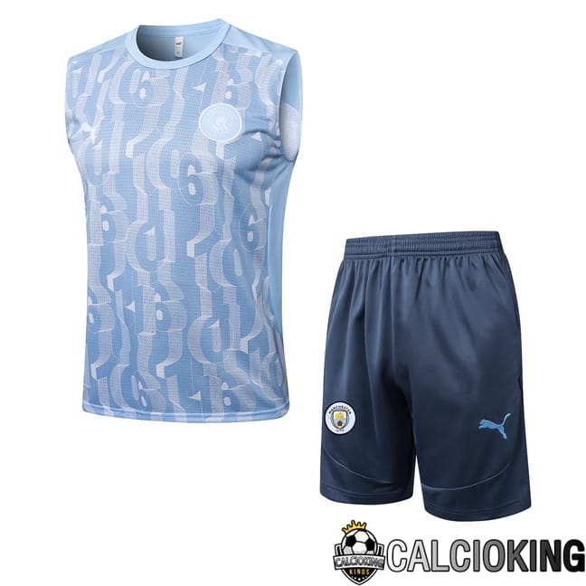 Comprare Maglia Calcio 2024 2025 2026 Personalizzazione,Tuta Da Calcio,Maglie De Calcio Retro Online | Canotta Allenamento Manchester City + Pantaloncini Blu 2025/2026