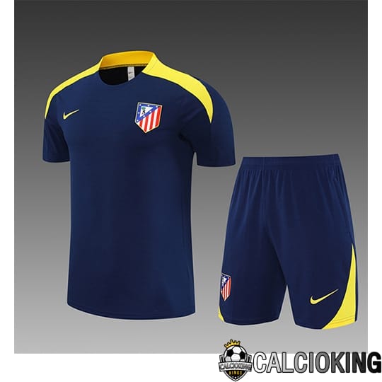 Insieme T Shirt Allenamento Atletico Madrid Bambino Blu/Giallo 2025/2026