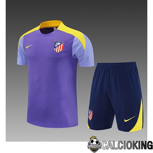 Insieme T Shirt Allenamento Atletico Madrid Bambino Viola/Giallo 2025/2026