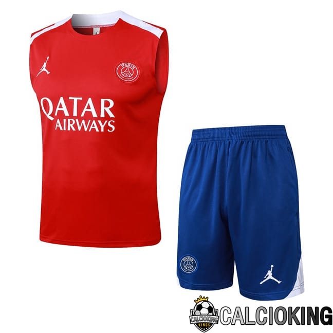 Comprare Maglia Calcio 2024 2025 2026 Personalizzazione,Tuta Da Calcio,Maglie De Calcio Retro Online | Canotta Allenamento Jordan Paris PSG + Pantaloncini Rosso 2025/2026