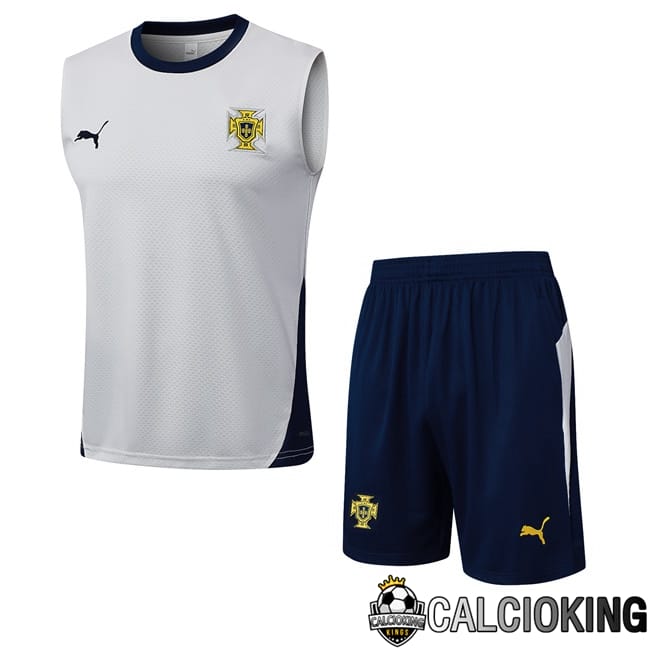 Comprare Maglia Calcio 2024 2025 2026 Personalizzazione,Tuta Da Calcio,Maglie De Calcio Retro Online | Canotta Allenamento Portogallo + Pantaloncini Grigio 2025/2026
