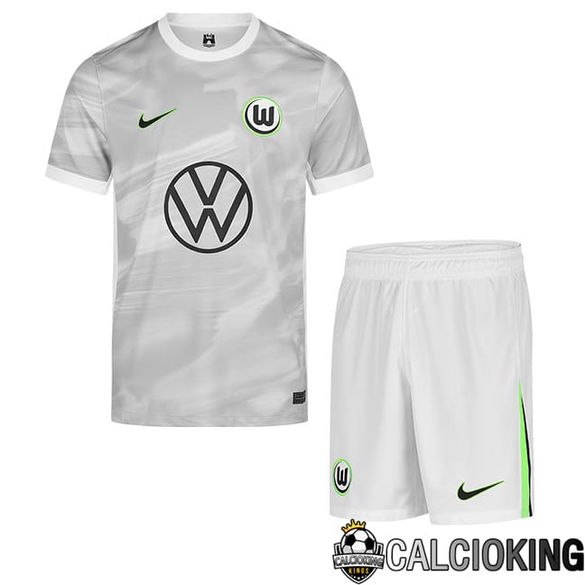 Maglie Calcio Vfl Wolfsburg Bambino Seconda Grigio 2025/2026