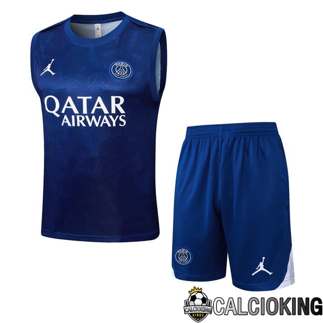 Comprare Maglia Calcio 2024 2025 2026 Personalizzazione,Tuta Da Calcio,Maglie De Calcio Retro Online | Canotta Allenamento Jordan Paris PSG + Pantaloncini Blu Reale 2025/2026
