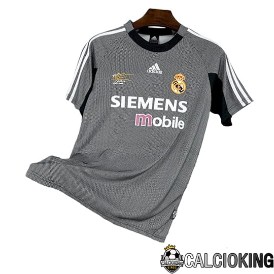 Comprare Maglia Calcio 2025 2026 2027 Personalizzazione,Tuta Da Calcio,Maglie De Calcio Retro Online | Maglie Calcio Real Madrid Retro Portiere Grigio 2002/2003