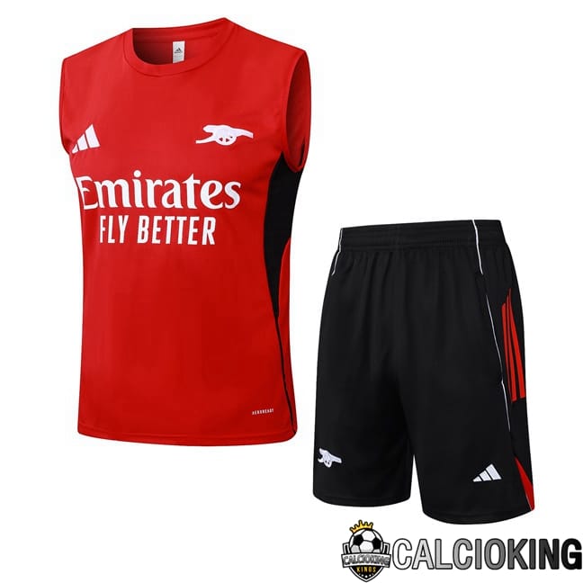 Comprare Maglia Calcio 2024 2025 2026 Personalizzazione,Tuta Da Calcio,Maglie De Calcio Retro Online | Canotta Allenamento Arsenal + Pantaloncini Rosso 2025/2026