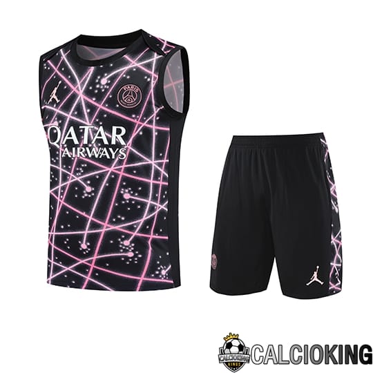 Comprare Maglia Calcio 2024 2025 2026 Personalizzazione,Tuta Da Calcio,Maglie De Calcio Retro Online | Canotta Allenamento PSG Bambino Nero/Rosa 2025/2026