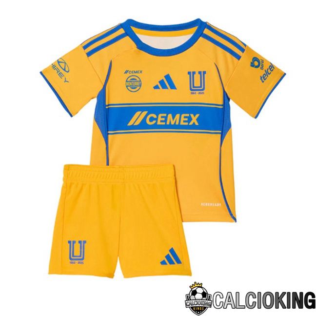 Maglie Calcio Tigres UANL Bambino Prima Giallo 2025/2026