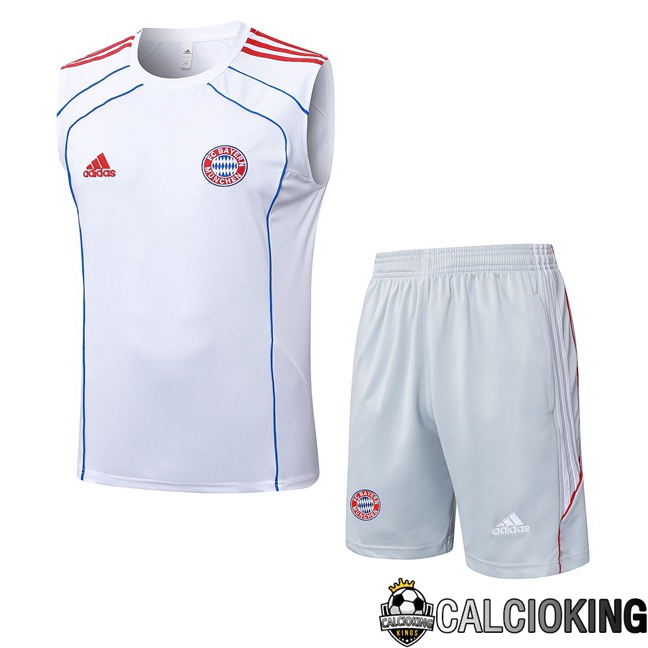 Comprare Maglia Calcio 2024 2025 2026 Personalizzazione,Tuta Da Calcio,Maglie De Calcio Retro Online | Canotta Allenamento Bayern Monaco + Pantaloncini Bianco 2025/2026