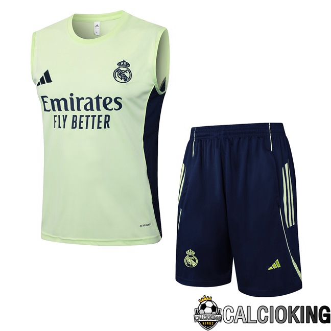 Comprare Maglia Calcio 2024 2025 2026 Personalizzazione,Tuta Da Calcio,Maglie De Calcio Retro Online | Canotta Allenamento Real Madrid + Pantaloncini Verde 2025/2026