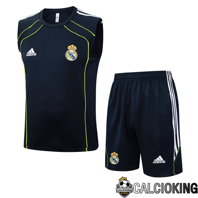 Comprare Maglia Calcio 2024 2025 2026 Personalizzazione,Tuta Da Calcio,Maglie De Calcio Retro Online | Canotta Allenamento Real Madrid + Pantaloncini Blu Reale 2025/2026