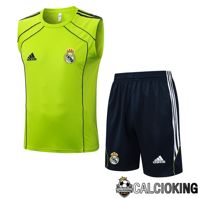 Comprare Maglia Calcio 2024 2025 2026 Personalizzazione,Tuta Da Calcio,Maglie De Calcio Retro Online | Canotta Allenamento Real Madrid + Pantaloncini Verde 2025/2026