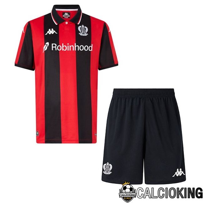 Maglie Calcio OGC Nice Bambino Prima Rosso Nero 2025/2026