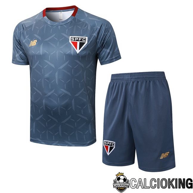 Insieme T Shirt Allenamento Sao Paulo FC + Pantaloncini Blu Reale 2025/2026