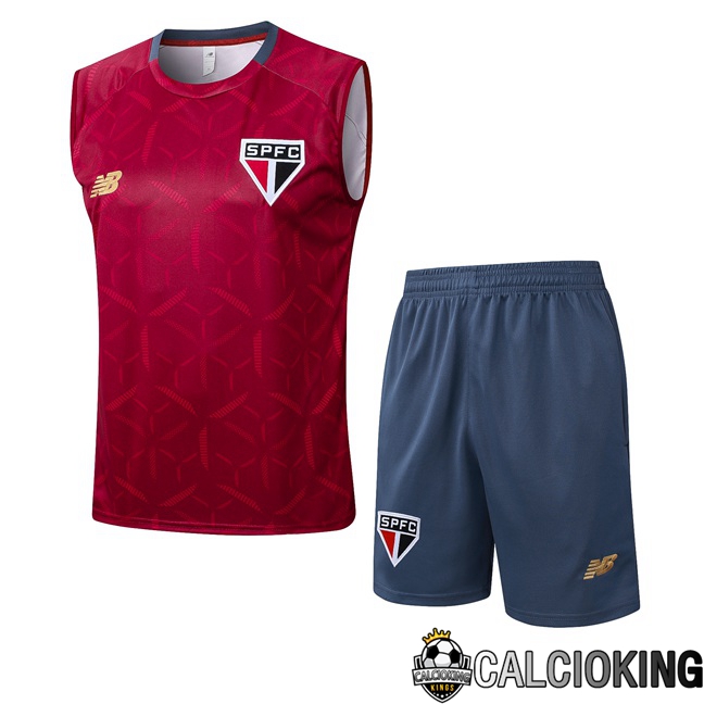 Comprare Maglia Calcio 2024 2025 2026 Personalizzazione,Tuta Da Calcio,Maglie De Calcio Retro Online | Canotta Allenamento Sao Paulo FC + Pantaloncini Rosso 2025/2026