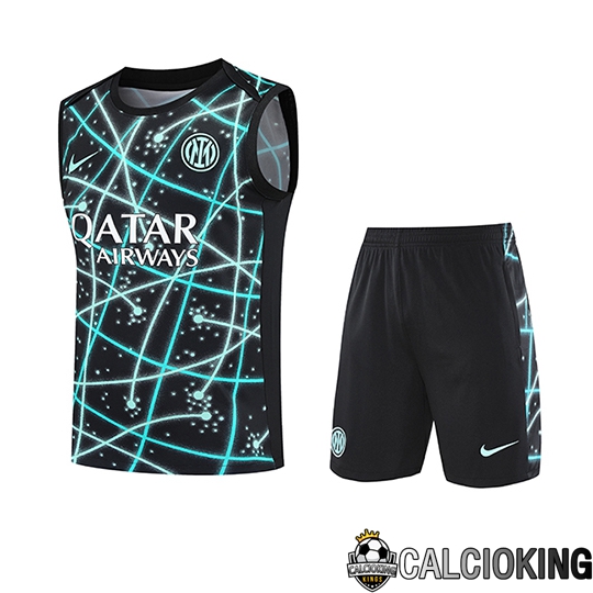Comprare Maglia Calcio 2024 2025 2026 Personalizzazione,Tuta Da Calcio,Maglie De Calcio Retro Online | Canotta Allenamento Inter Milan + Pantaloncini Nero Blu 2025 2026