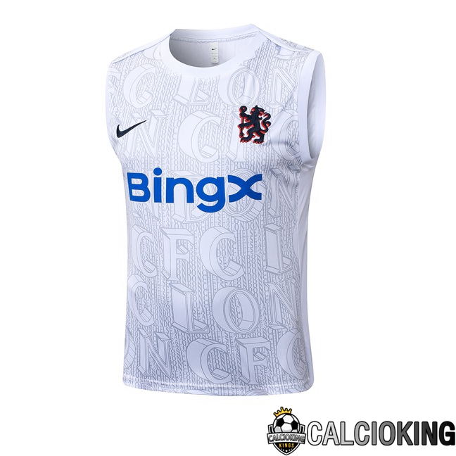 Comprare Maglia Calcio 2024 2025 2026 Personalizzazione,Tuta Da Calcio,Maglie De Calcio Retro Online | Canotta Allenamento FC Chelsea Bianco 2025/2026