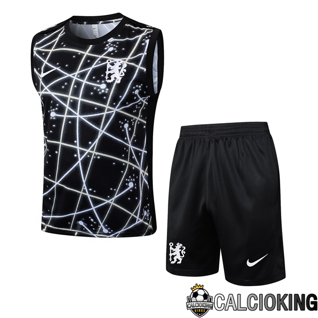 Comprare Maglia Calcio 2024 2025 2026 Personalizzazione,Tuta Da Calcio,Maglie De Calcio Retro Online | Canotta Allenamento FC Chelsea + Pantaloncini Nero 2025/2026