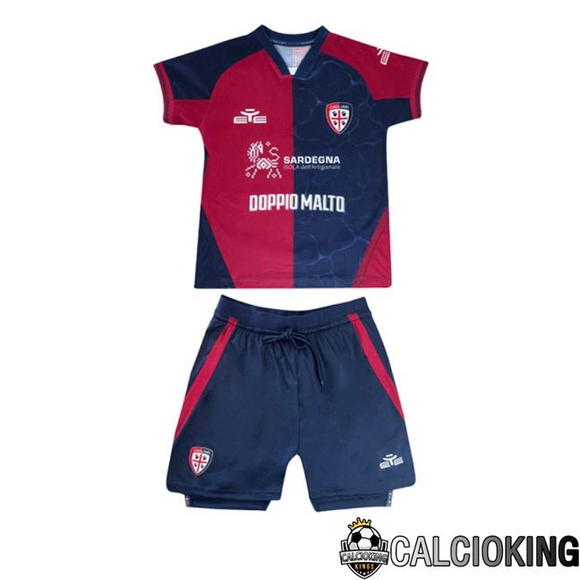 Maglie Calcio Cagliari Calcio Bambino Prima Blu Rosso 2025/2026