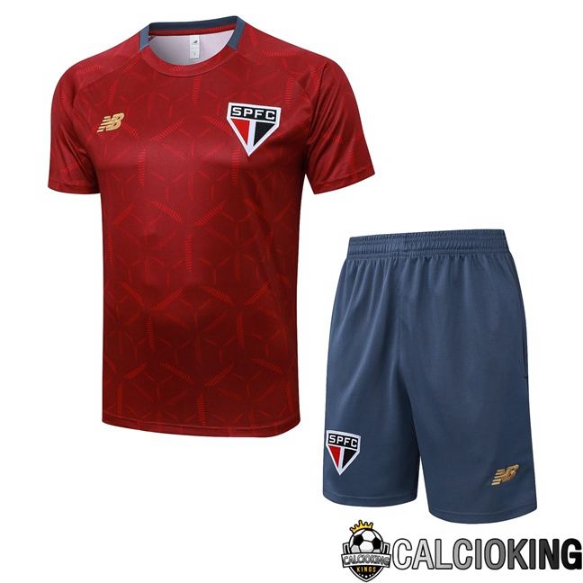 Insieme T Shirt Allenamento Sao Paulo FC + Pantaloncini Rosso 2025/2026