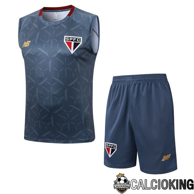 Canotta Allenamento Sao Paulo FC + Pantaloncini Grigio 2025/2026