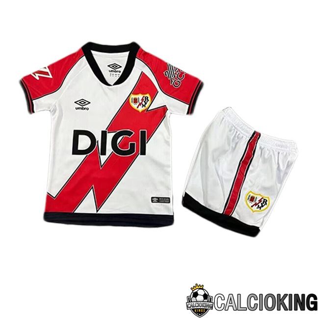 Maglie Calcio Rayo Vallecano Bambino Prima Rosso Bianco 2025/2026