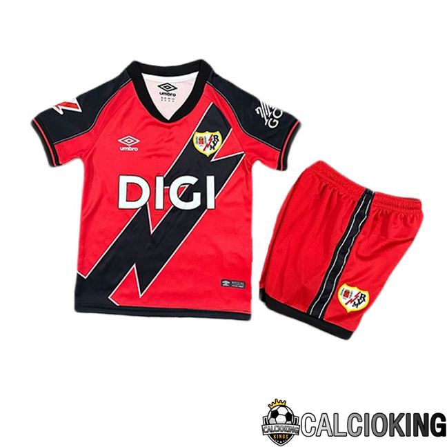 Maglie Calcio Rayo Vallecano Bambino Seconda Rosso Nero 2025/2026