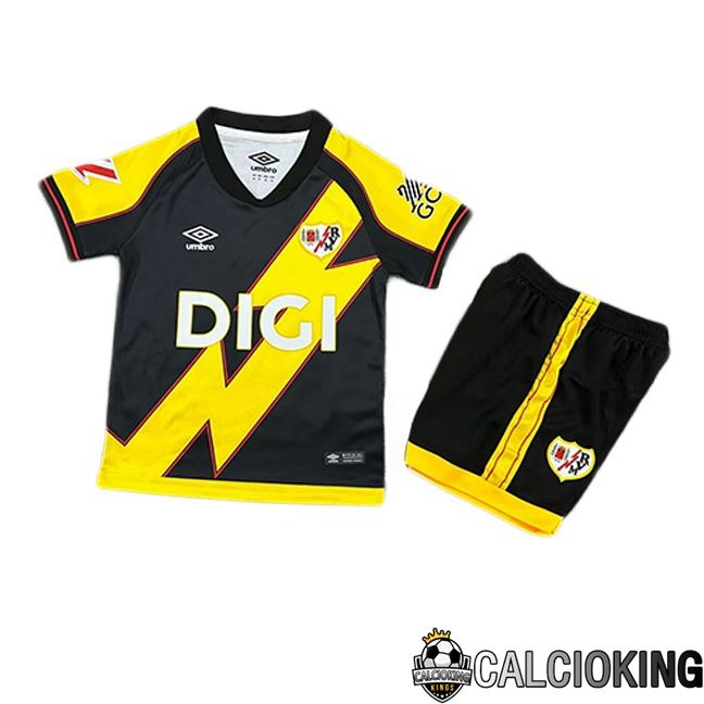 Maglie Calcio Rayo Vallecano Bambino Terza Nero Giallo 2025/2026