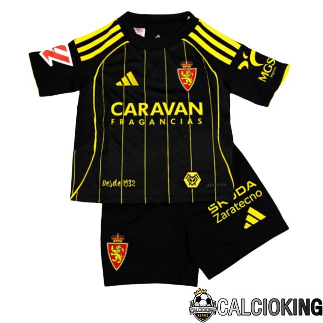 Maglie Calcio Real Zaragoza Bambino Seconda Nero 2025/2026