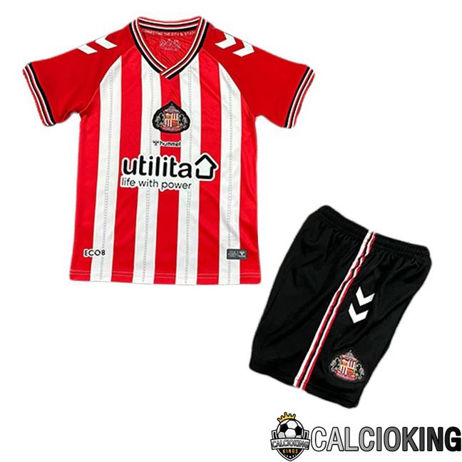 Maglie Calcio Sunderland AFC Bambino Prima Rosso Bianco 2025/2026
