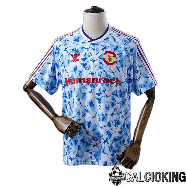Maglie Calcio Manchester United Human Race Retro Edizione Speciale Blu Bianco 2020-2021