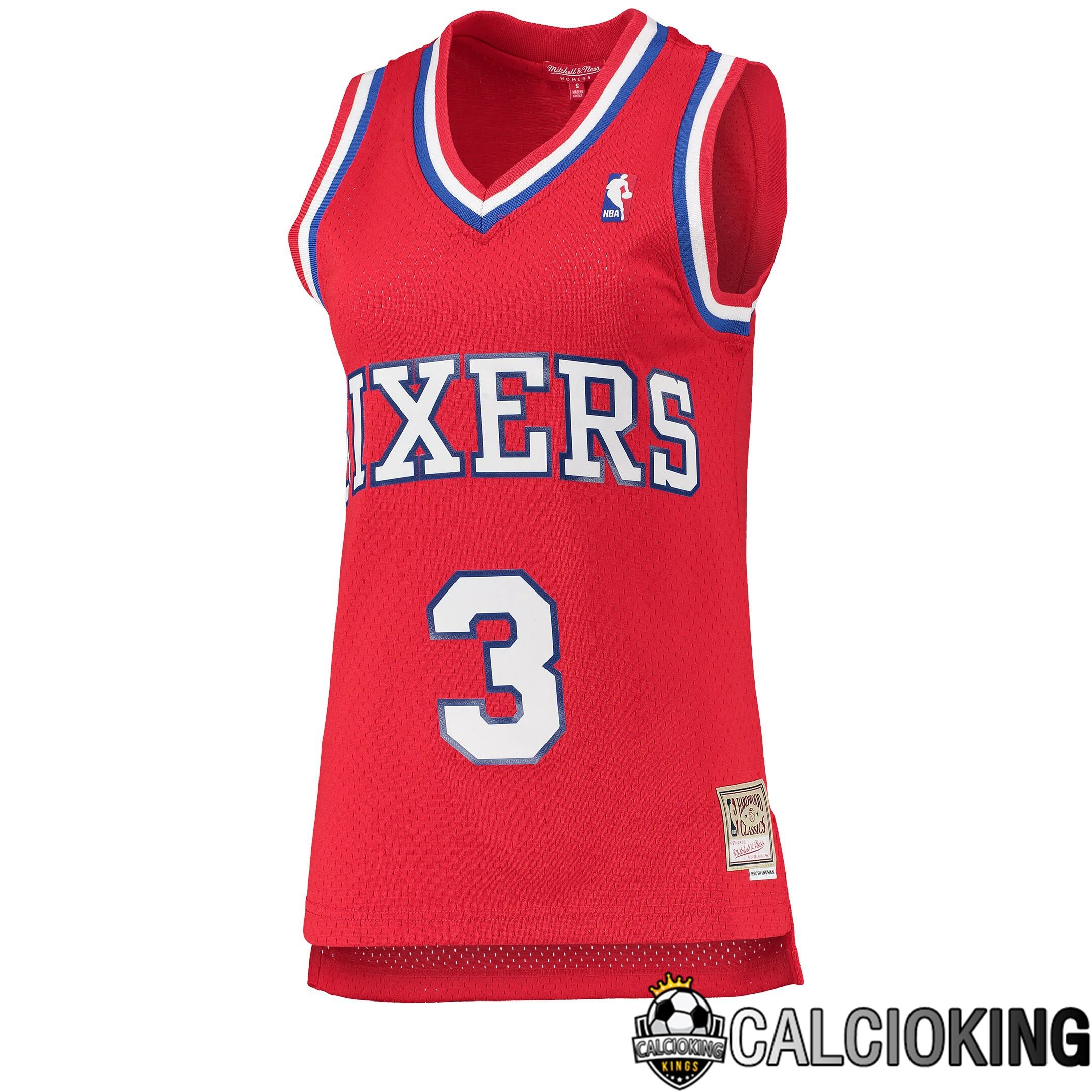 Maglia Mitchell & Ness Allen Iverson Philadelphia 76ers Rossa 2002/03 Hardwood Classics Swingman Da Donna