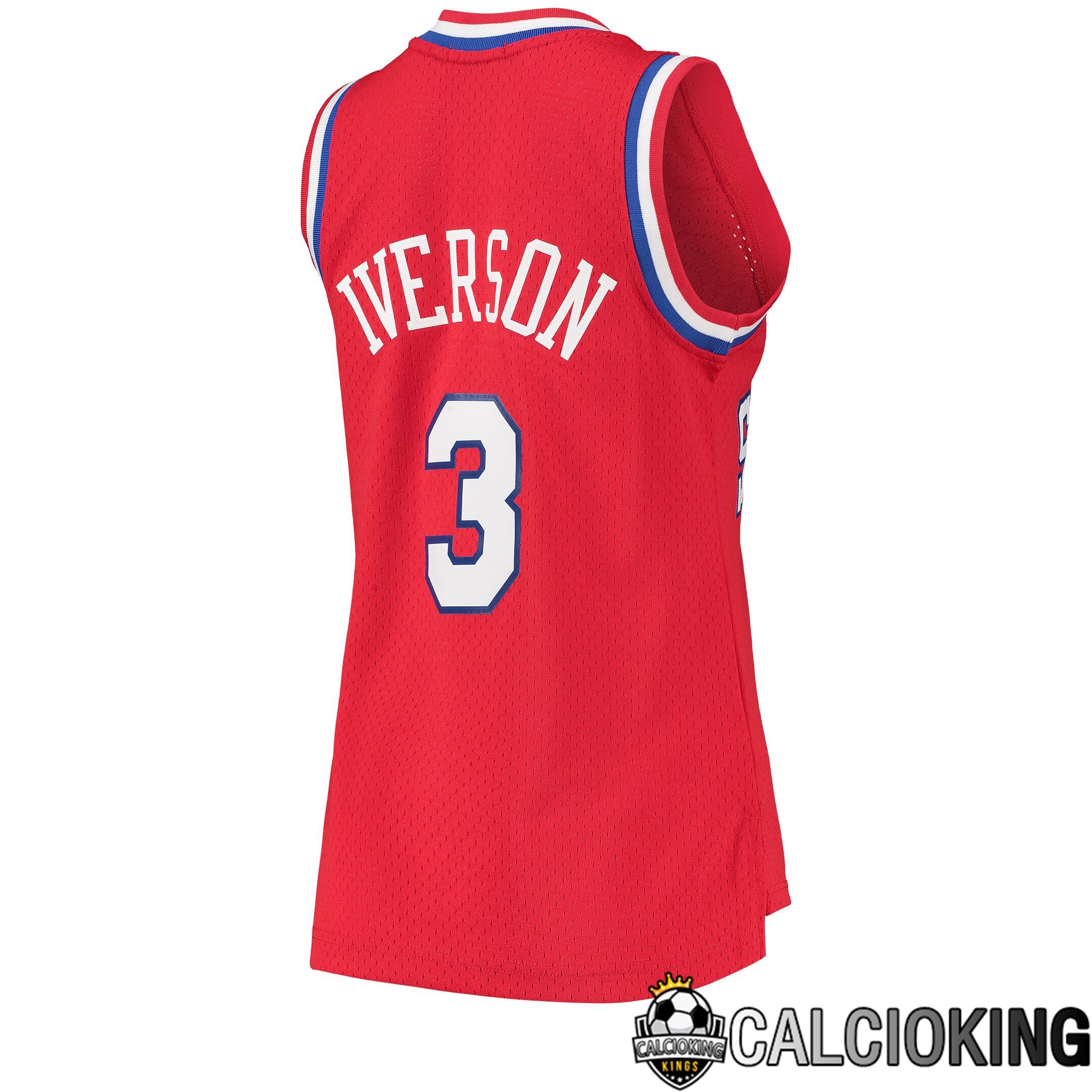 Maglia Mitchell & Ness Allen Iverson Philadelphia 76ers Rossa 2002/03 Hardwood Classics Swingman Da Donna